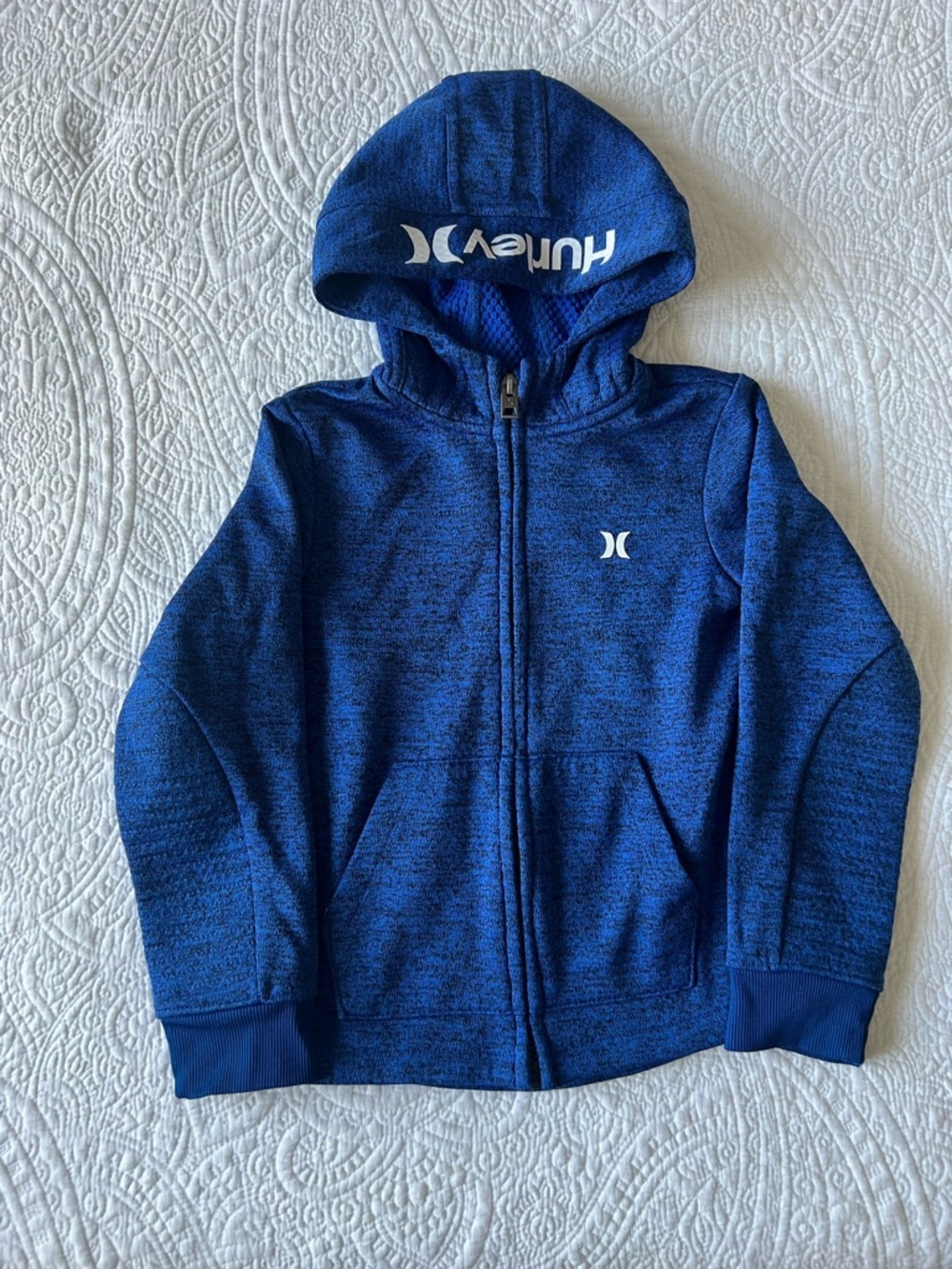 Hurley Boys' Blue Hooded Zip-Up Hoodie